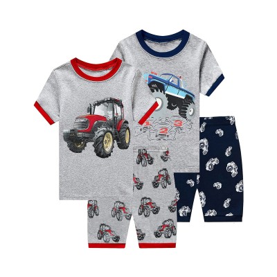 Little Hand Toddler Boys 4 Pieces Tractor Monster Truck Pajamas Set