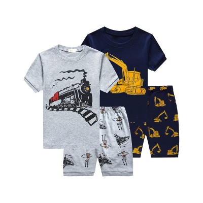 Little Hand Toddler Boys Pajamas Monster Train Short Sleepwear Sets