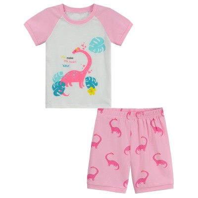 Little Hand Toddler Girls Pajamas Cute Dinosaur Sleepwear Set