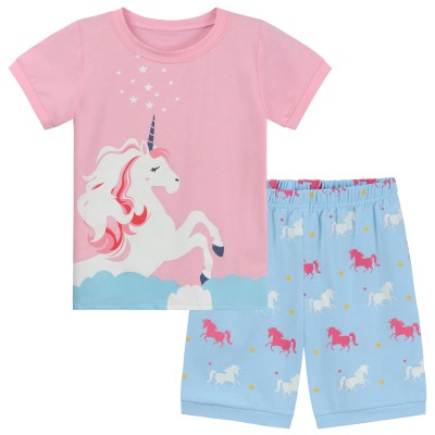 Little Hand Toddler Girl Pajama Unicorn Short Sleepwear Cotton Pjs