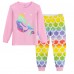 Little Hand Girls Mermaid Pajamas Set Kids Long Sleeve Sleepwear Pjs 