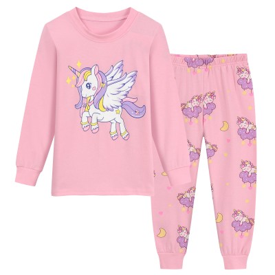 Little Hand Girl Pink Pajama Set Cotton Clothes Unicorn Sleepwear Pjs Sets