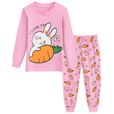 FEDPOP Toddler Girls Pajamas Graphic Sleepwear 100% Cotton Pjs Kids Clothes Sets