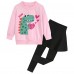 Girls Graphic Clothes Valentines Tops & Leggings Outfit Clothing Set