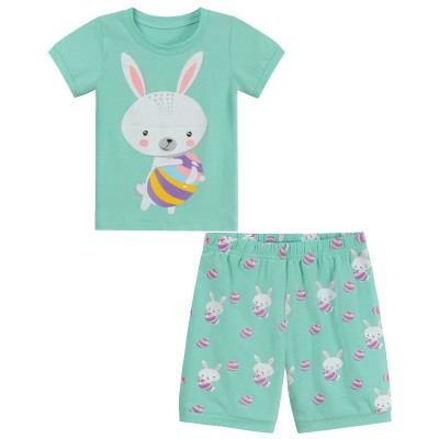 Little Hand Toddler Girl Easter Pajamas Rabbit Short Sleeve Sleepwear Set