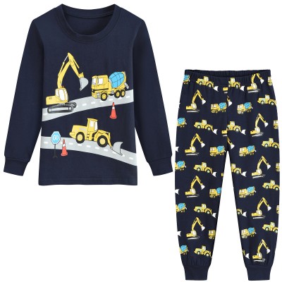 Pajamas Set Toddlers Boys 2-Piece Cotton Long Sleeve Casual Sleepwear Clothes for Kids