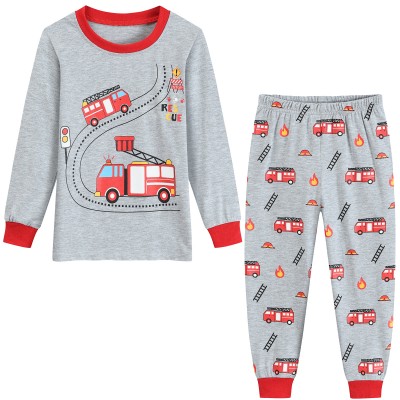 Pajamas Set Toddlers Boys 2-Piece Cotton Long Sleeve Casual Sleepwear Clothes for Kids