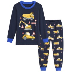 FEDPOP Toddler Boys Cars Pajamas 100% Cotton Pjs Kids Clothes Sleepwear Sets