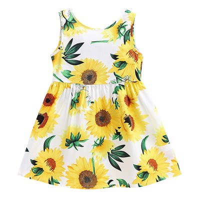 Little Hand Toddler Girls Floral Sleeveless Dress Easter's Clothes for Kid Size 2-7t