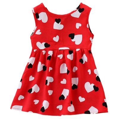 Little Hand Toddler Girls Sleeveless Dress Heart Causal Summer Dress