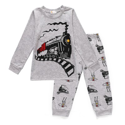 Little Hand Boys Pajamas 100% Cotton Kids Train 2 Piece Pjs Sleepwear Toddler Boy Clothes Sets