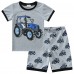 Little Hand Excavator 2 Piece Pajama Set 100% Cotton Summer Shortsleeve for Toddlers Boy