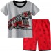 Little Hand Little Boys Short Set Train Pajamas for Boys 100% Cotton Summer Sleepwear