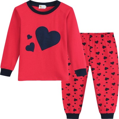 Little Hand Toddler Girl Heart 2-Piece 100% Cotton Pajama Set