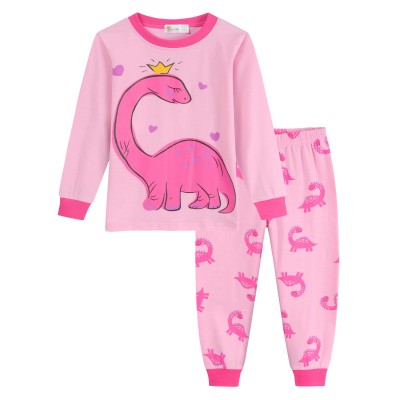 Little Hand Toddler Girls Dinosaur Pajamas Set 100% Cotton Long Sleeve Pjs