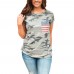 Womens 4th of July Patriotic Tops Tees Short Sleeve Summer Camo Shirt