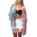 Women's 4th of July American Flag Cardigan Kimono Beachwear Bikini Cover Up