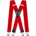 Little Hand Mens Suspenders with Clips Heavy Duty X Back for Jeans Red